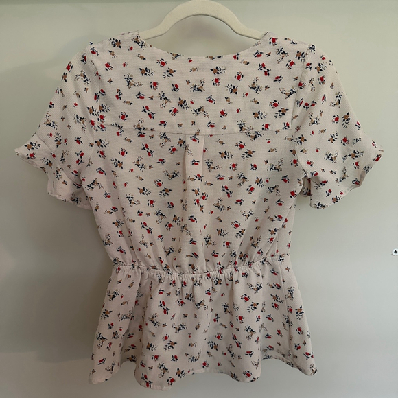 Monteau Flutter Sleeve Top Peplum Feminine Cottage Core Blouse - S - Picture 4 of 4